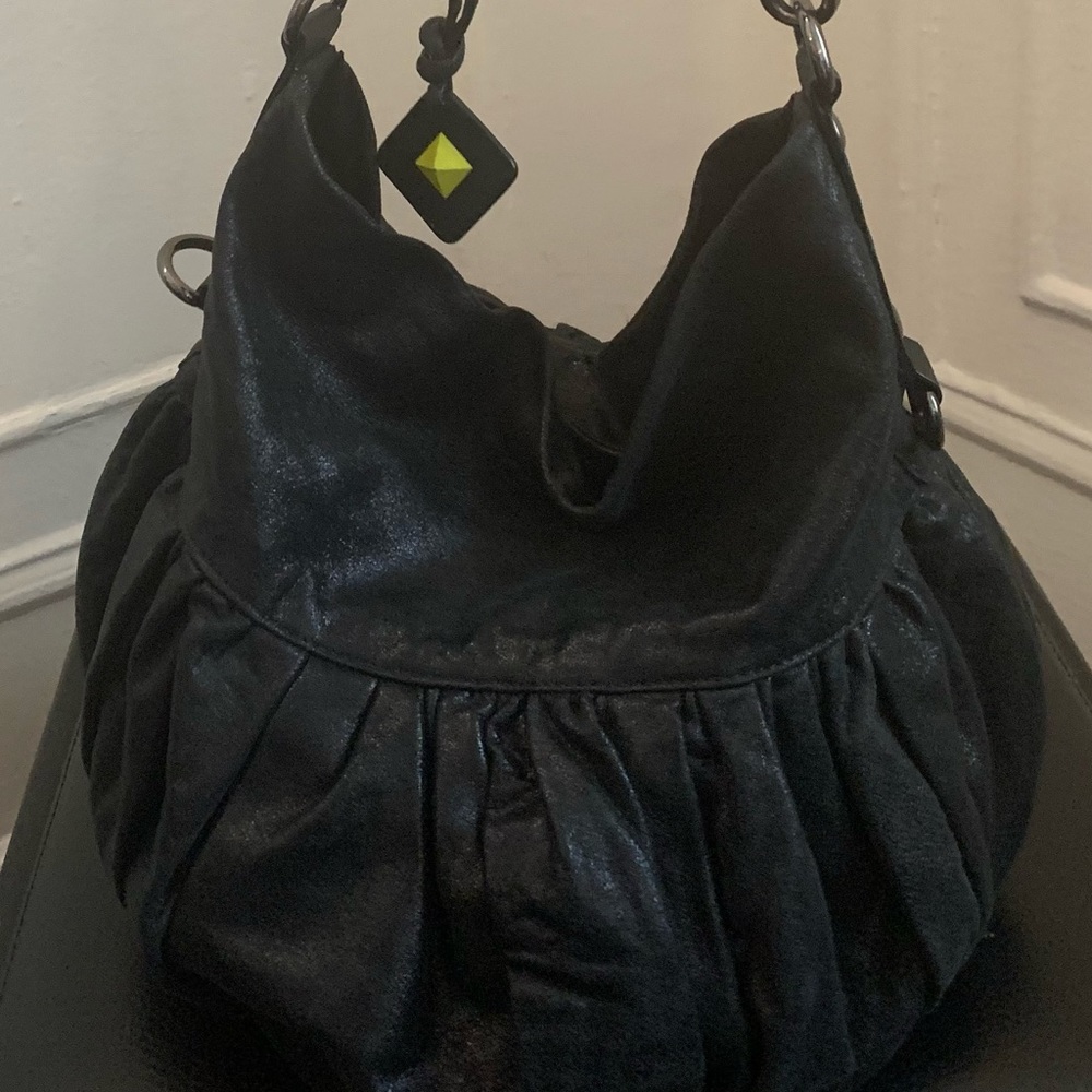 Donald J Pliner Slouchy Black Leather Handbag